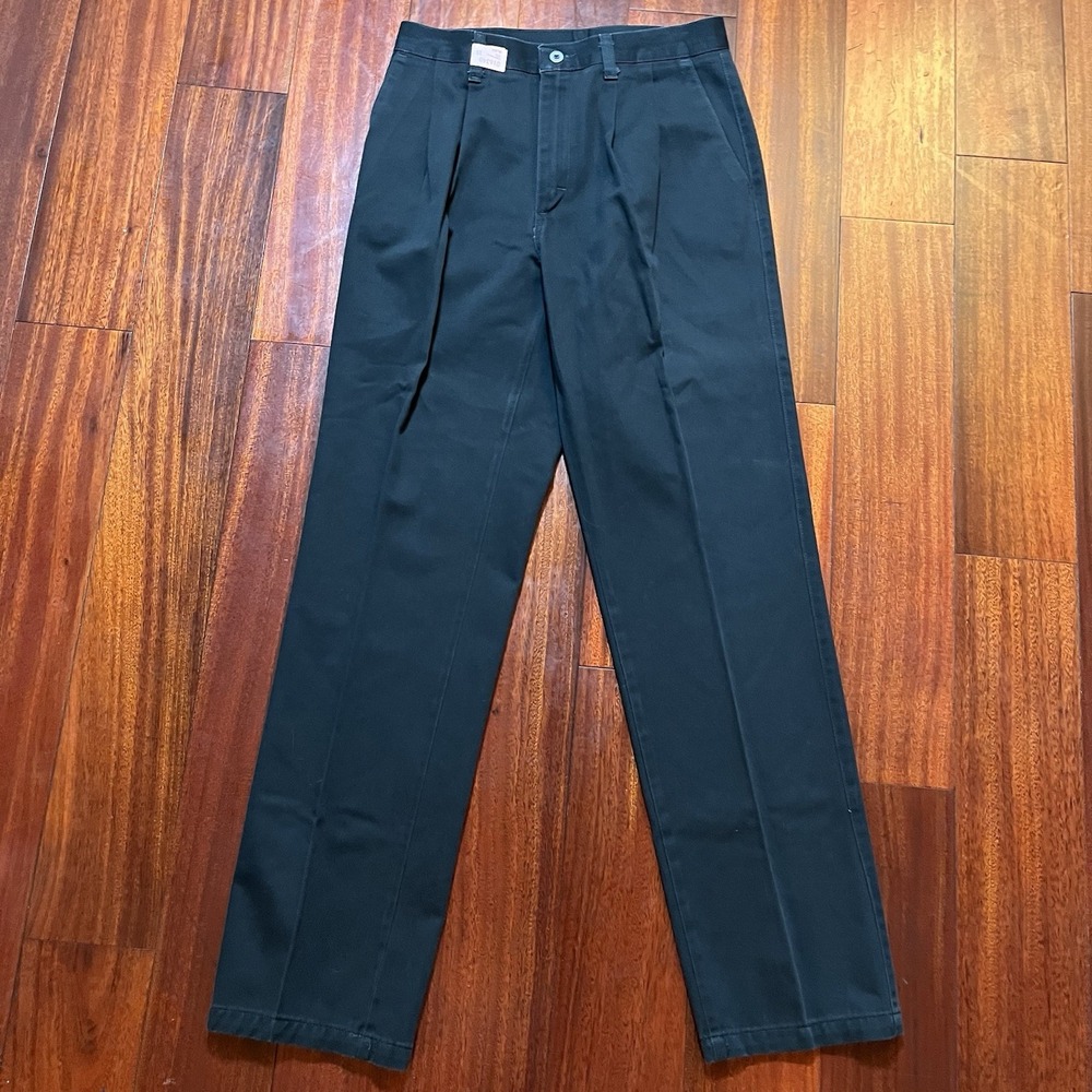 Wrangler Riata Pants Mens 29x31 Black Pleated Preppy Casual Office Workwear 95WB